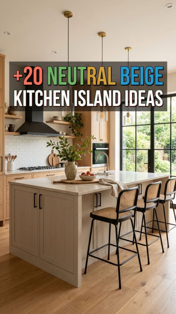 1. 20 Neutral Beige Kitchen Island Ideas for a Calm Kitchen