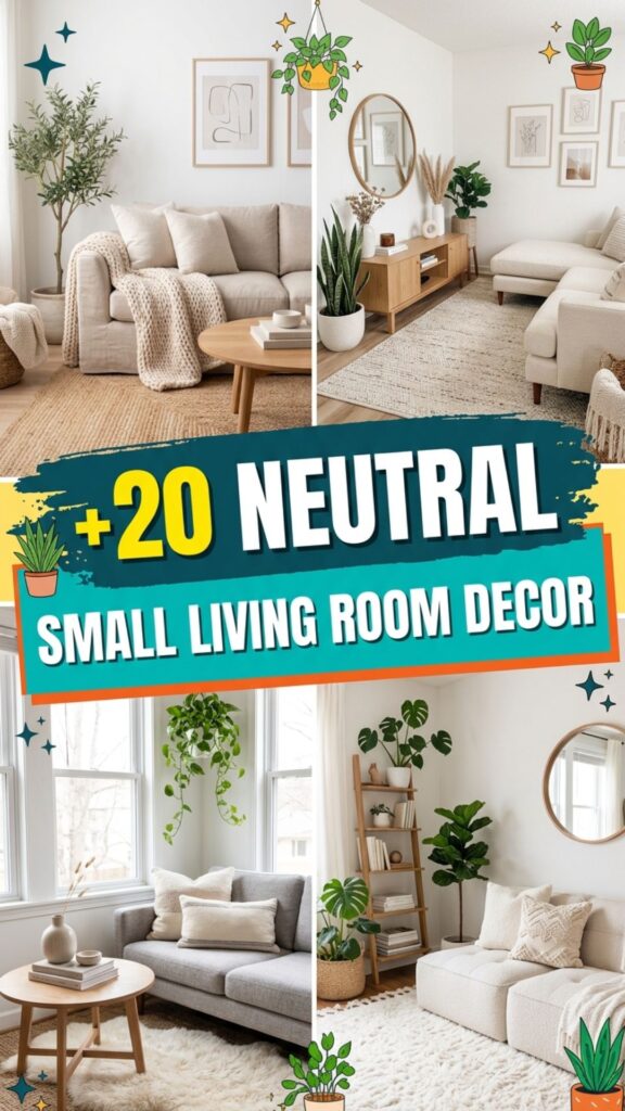 1. 20 Neutral Small Living Room Decor Ideas