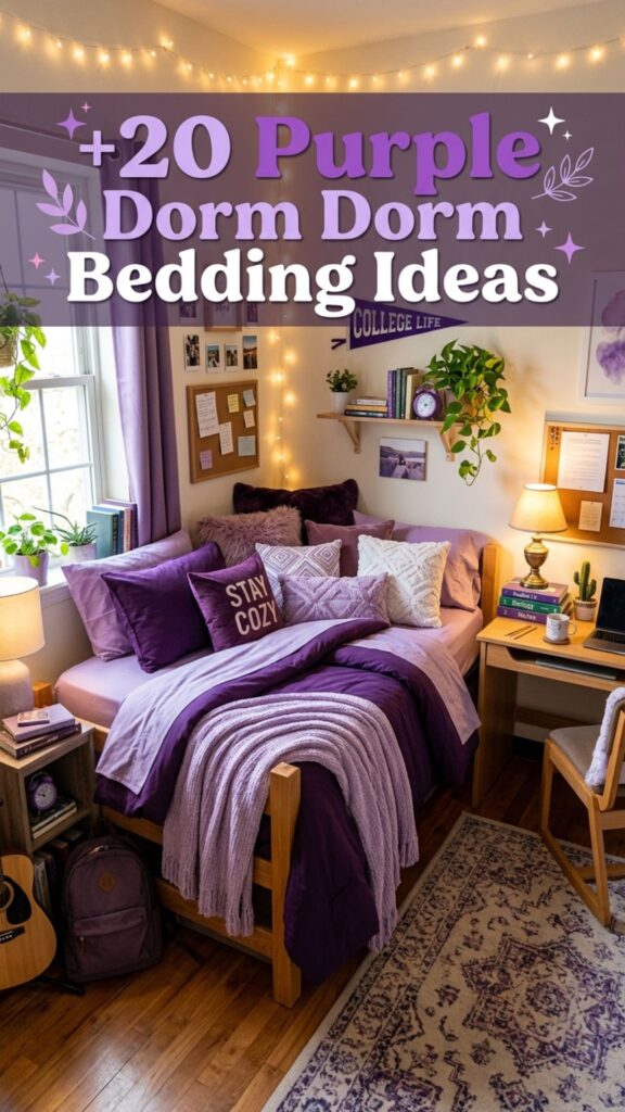 1. 20 Purple Dorm Bedding Ideas That Feel Cozy and Stylish