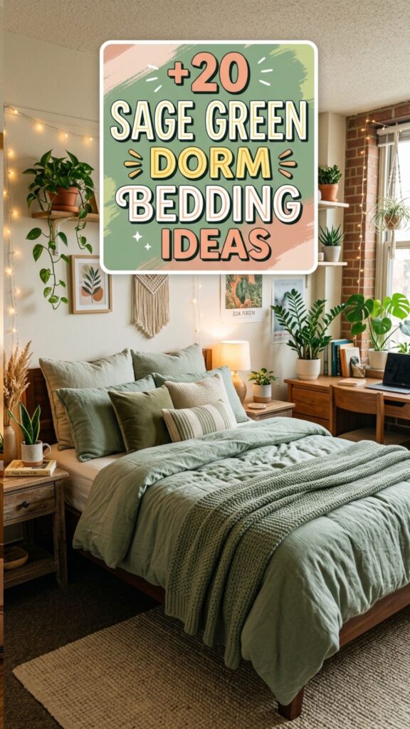 1. 20 Sage Green Dorm Bedding Ideas That Match Any Dorm Decor
