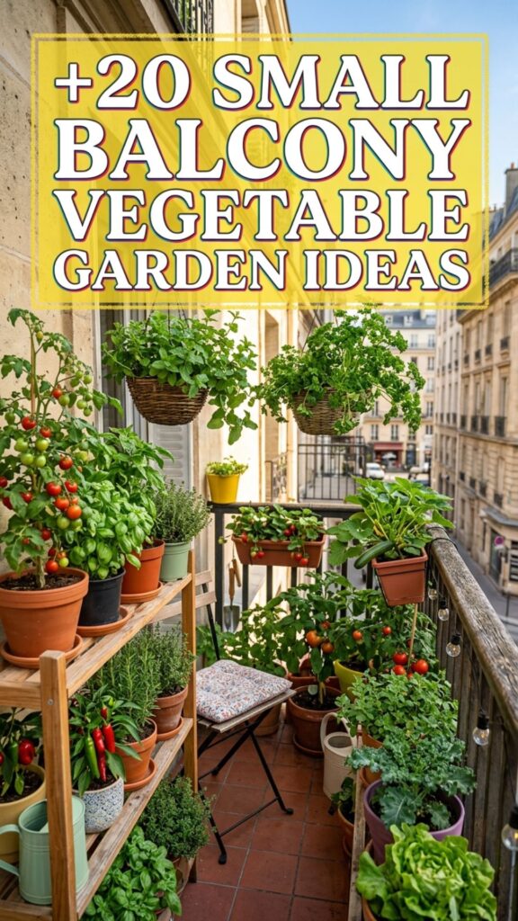 1. 20 Small Balcony Vegetable Garden Ideas That Save Space