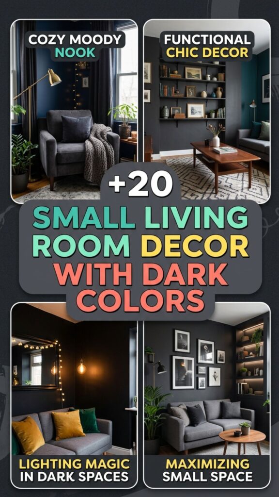 1. 20 Small Living Room Decor Ideas with Dark Colors
