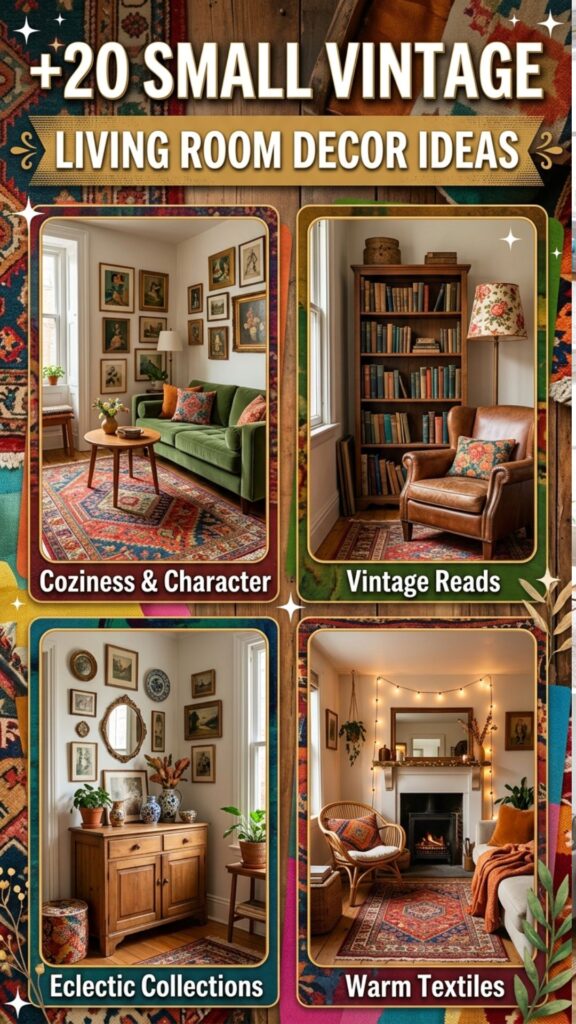 1. 20 Small Living Room Decor Ideas with Vintage Charm