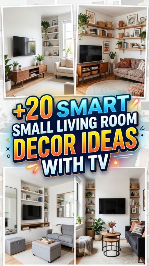 1. 20 Smart Small Living Room Decor Ideas with TV