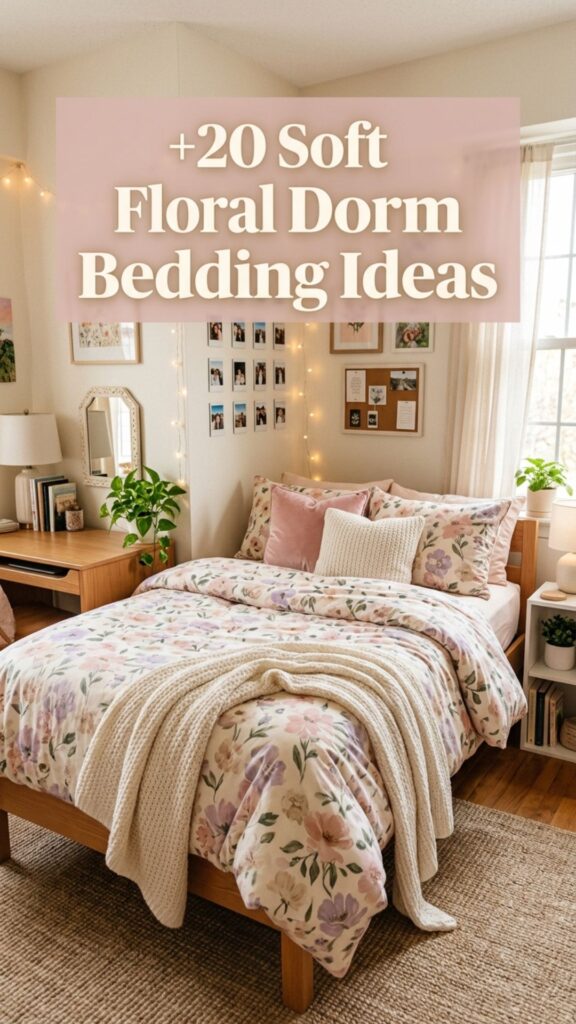1. 20 Soft Floral Dorm Bedding Ideas for a Calm and Aesthetic Space