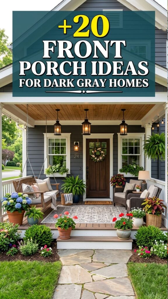 1. 20 Stylish Front Porch Ideas for Dark Gray Homes