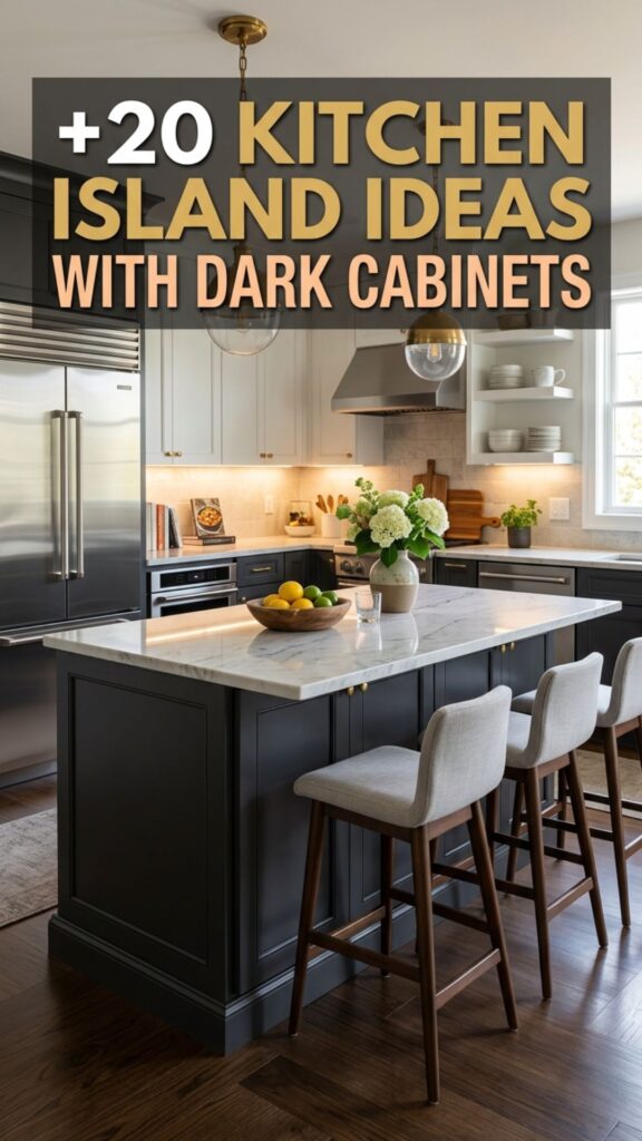 1. 20 Stylish Kitchen Island Ideas with Dark Cabinets