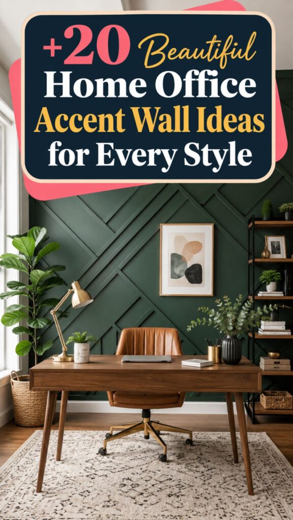 1. +20 Beautiful Home Office Accent Wall Ideas for Every Style