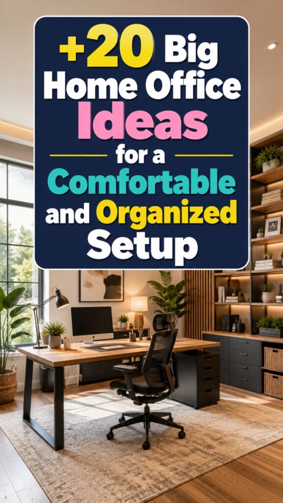 1. 20 Big Home Office Ideas for a Comfortable and Organized Setup
