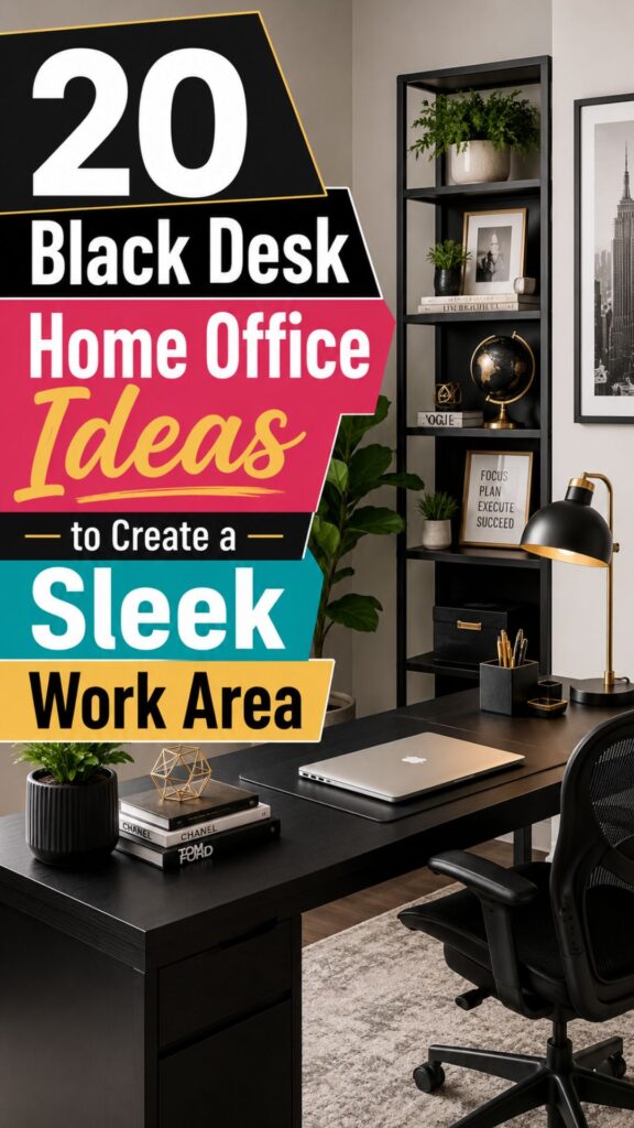 1. +20 Black Desk Home Office Ideas to Create a Sleek Work Area