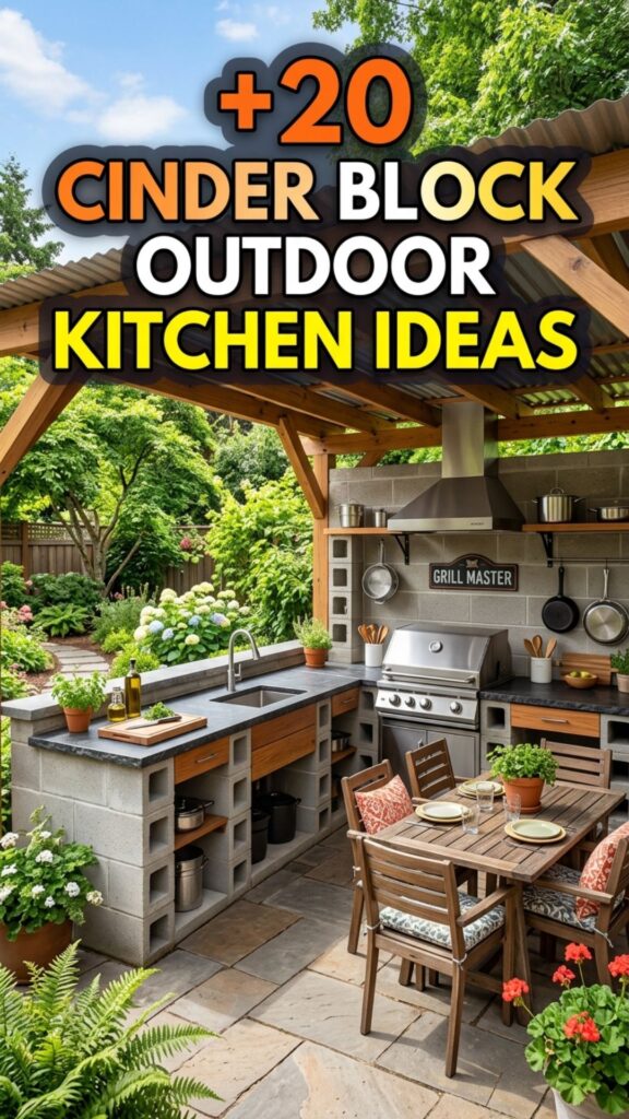 1. 20 Cinder Block Outdoor Kitchen Ideas for Small Backyards