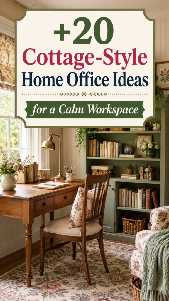 1. 20 Cottage-Style Home Office Ideas for a Calm Workspace