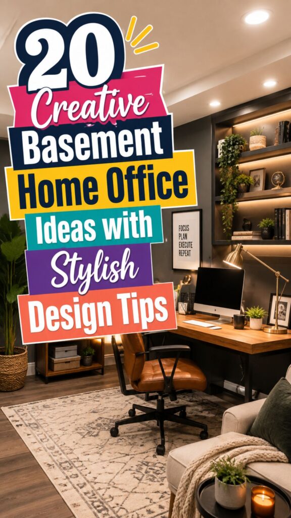 1. +20 Creative Basement Home Office Ideas with Stylish Design Tips