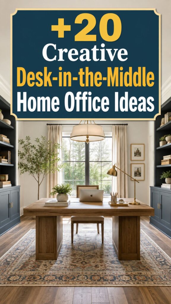1. 20 Creative Desk-in-the-Middle Home Office Ideas