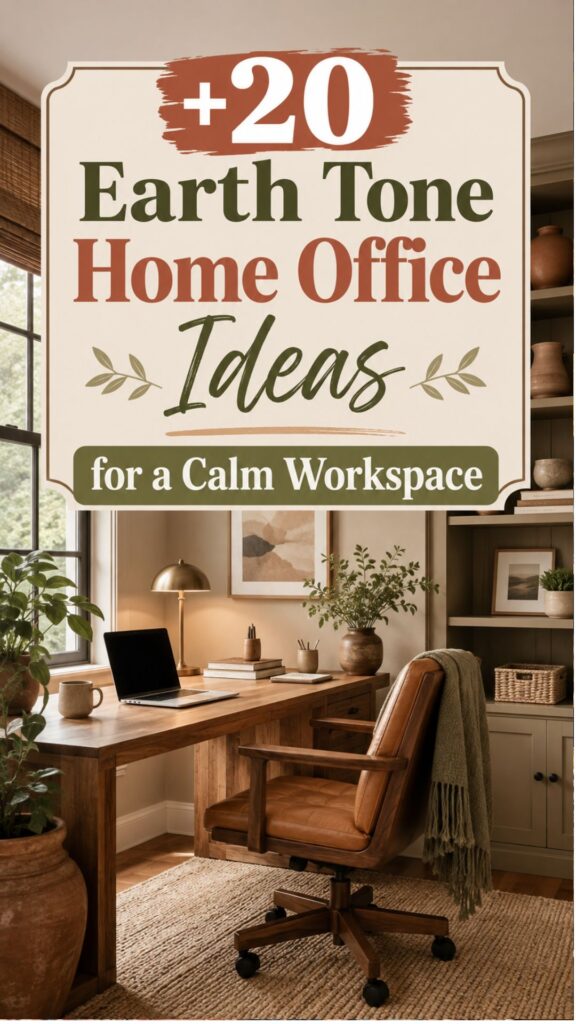 1. 20 Earth Tone Home Office Ideas for a Calm Workspace