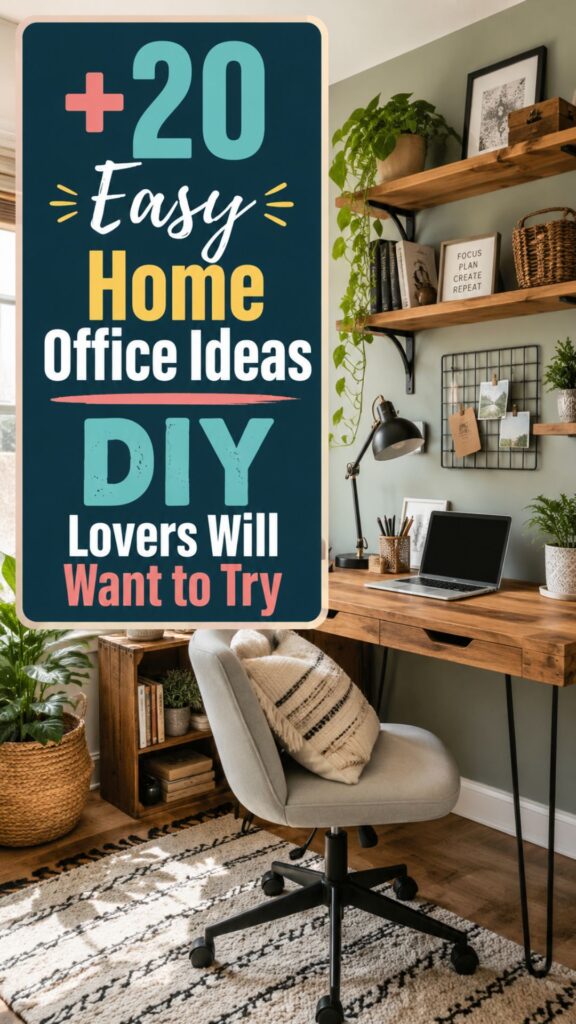 1. 20 Easy Home Office Ideas DIY Lovers Will Want to Try