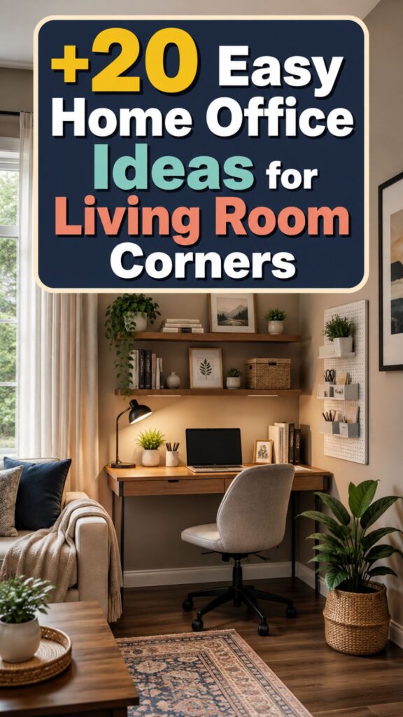 1. 20 Easy Home Office Ideas for Living Room Corners