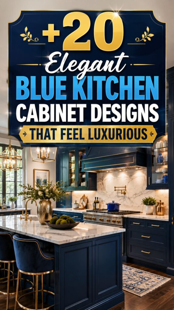 1. 20 Elegant Blue Kitchen Cabinet Designs That Feel Luxurious