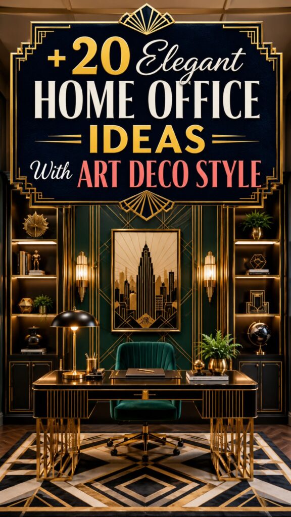 1. +20 Elegant Home Office Ideas With Art Deco Style