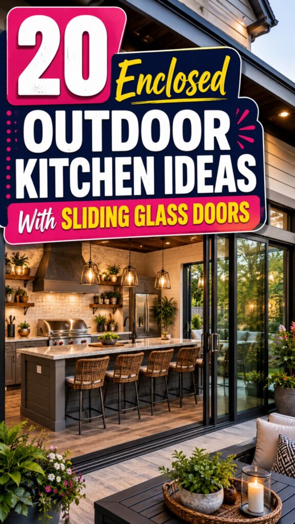 1. 20 Enclosed Outdoor Kitchen Ideas With Sliding Glass Doors