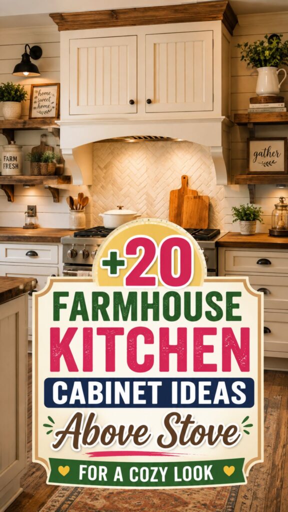 1. 20 Farmhouse Kitchen Cabinet Ideas Above Stove for a Cozy Look