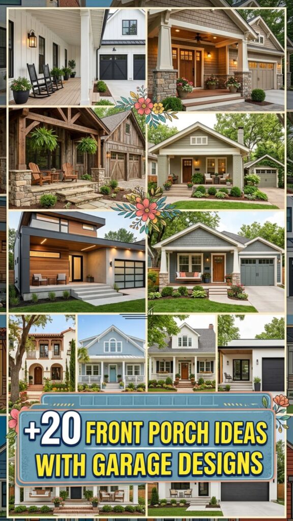 1. 20 Front Porch Ideas With Garage Designs for a Stylish Exterior