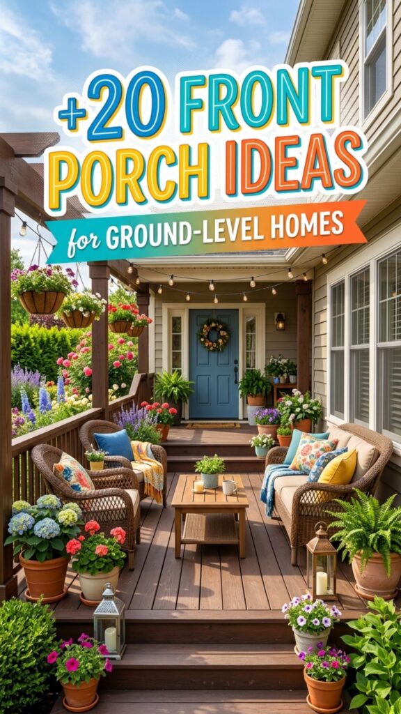 1. 20 Front Porch Ideas for Ground-Level Homes