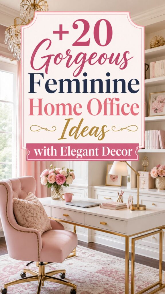 1. 20 Gorgeous Feminine Home Office Ideas with Elegant Decor