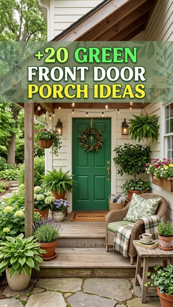 1. 20 Green Front Door Porch Ideas for a Stylish Entrance