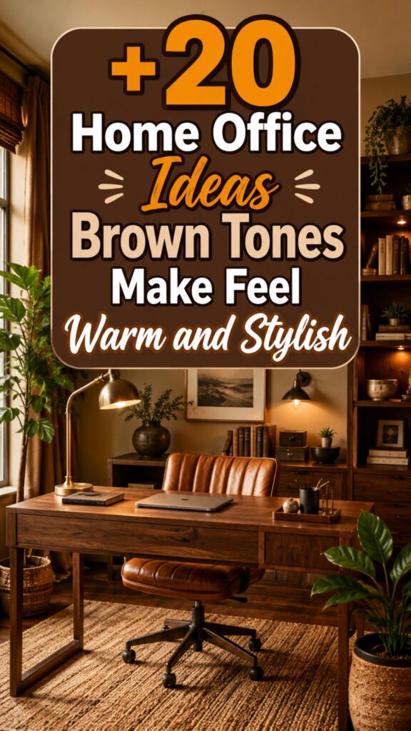 1. 20 Home Office Ideas Brown Tones Make Feel Warm and Stylish