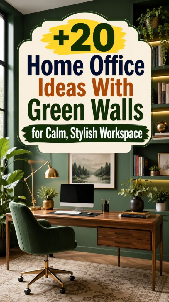 1. 20 Home Office Ideas With Green Walls for Calm, Stylish Workspace