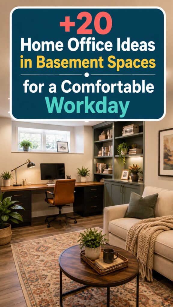 1. 20 Home Office Ideas in Basement Spaces for a Comfortable Workday