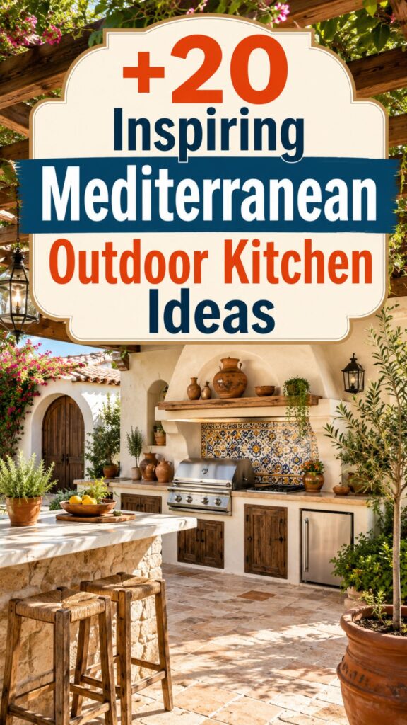 1. 20 Inspiring Mediterranean Outdoor Kitchen Ideas