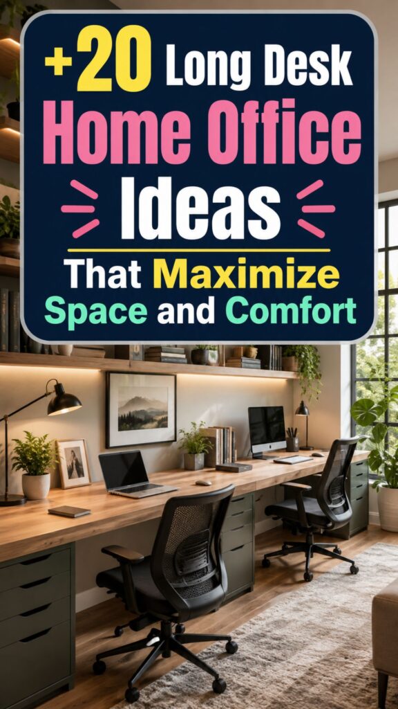 1. 20 Long Desk Home Office Ideas That Maximize Space and Comfort