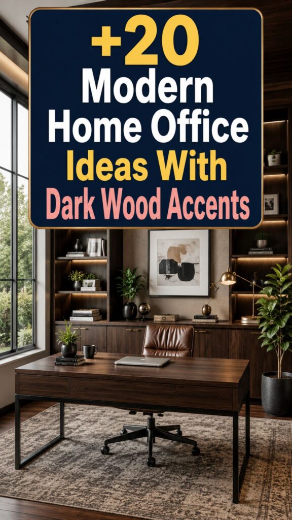 1. 20 Modern Home Office Ideas With Dark Wood Accents