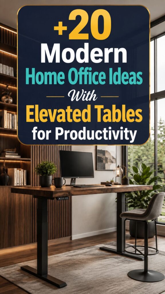 1. 20 Modern Home Office Ideas With Elevated Tables for Productivity