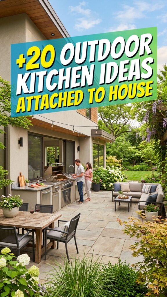 1. 20 Outdoor Kitchen Ideas Attached to House for Easy Entertaining