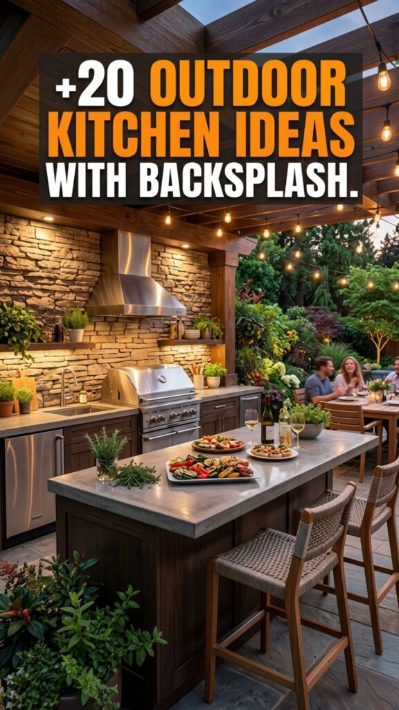 1. 20 Outdoor Kitchen Ideas With Backsplash for a Modern Patio
