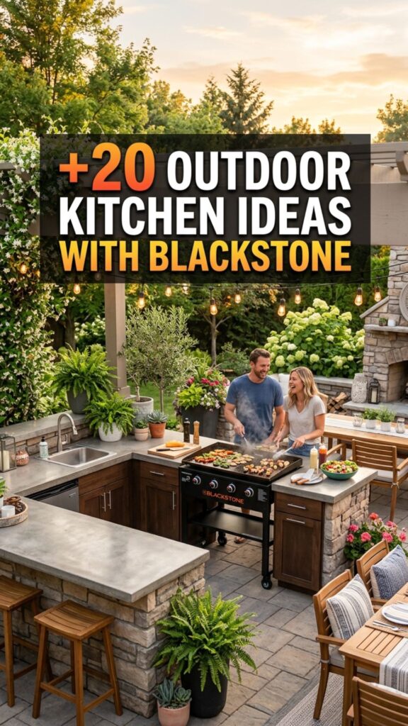 1. 20 Outdoor Kitchen Ideas With Blackstone and Grill Combos