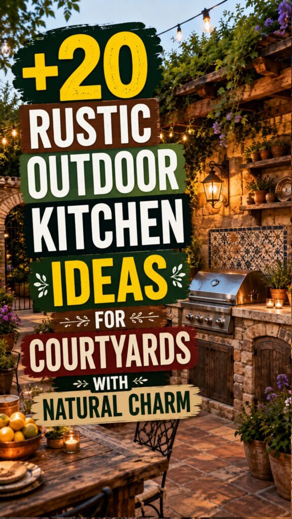 1. 20 Rustic Outdoor Kitchen Ideas for Courtyards With Natural Charm