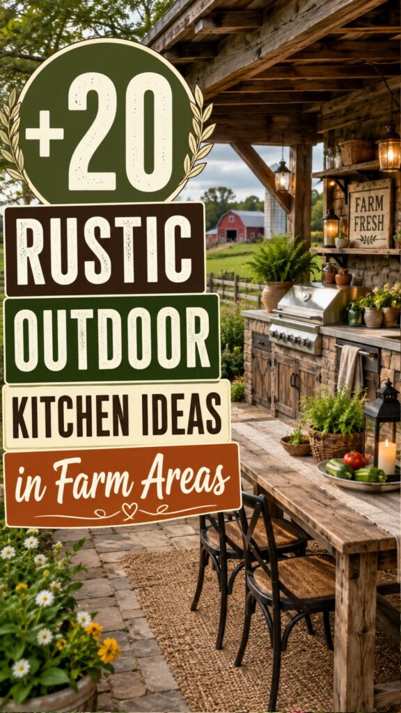 1. 20 Rustic Outdoor Kitchen Ideas in Farm Areas