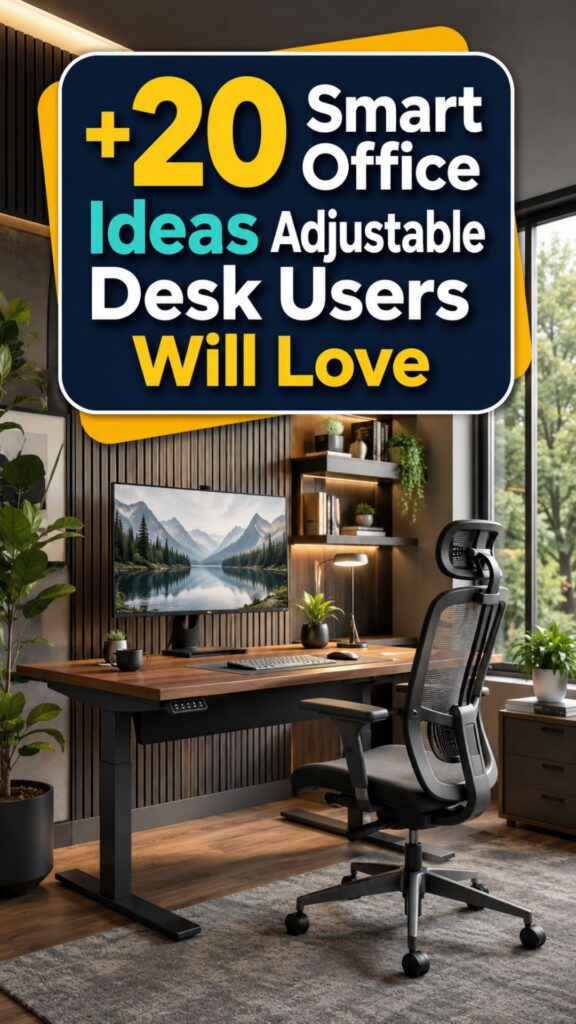 1. +20 Smart Home Office Ideas Adjustable Desk Users Will Love