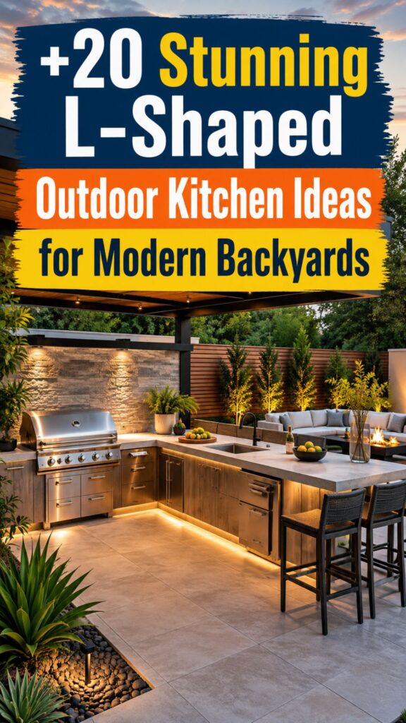 1. 20 Stunning L-Shaped Outdoor Kitchen Ideas for Modern Backyards