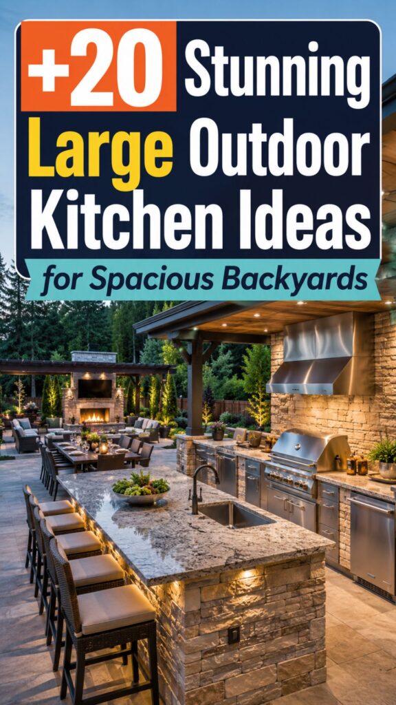 1. 20 Stunning Large Outdoor Kitchen Ideas for Spacious Backyards