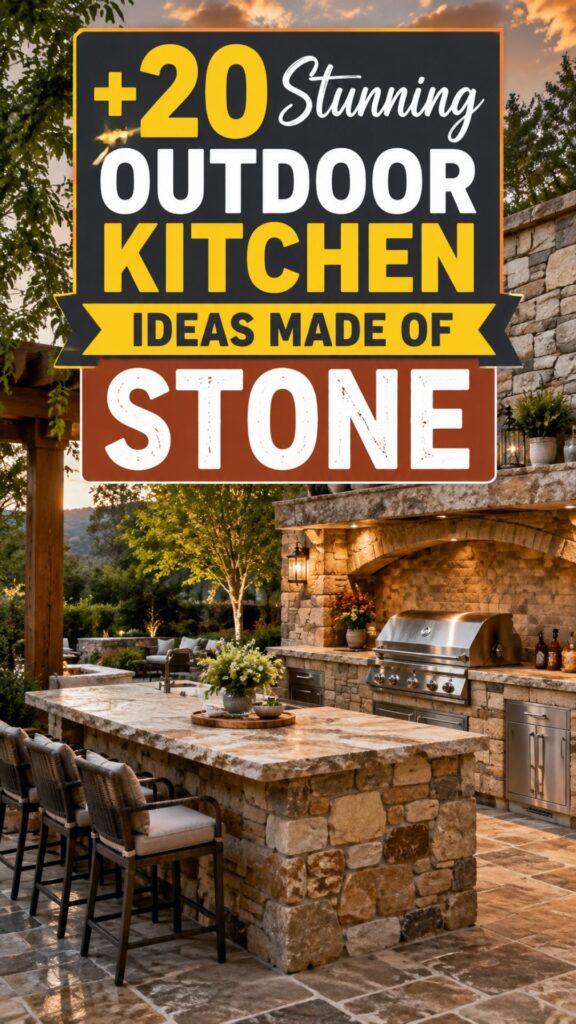1. 20 Stunning Outdoor Kitchen Ideas Made of Stone