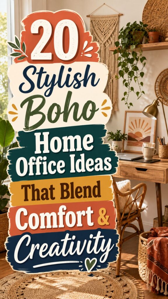 1. +20 Stylish Boho Home Office Ideas That Blend Comfort & Creativity