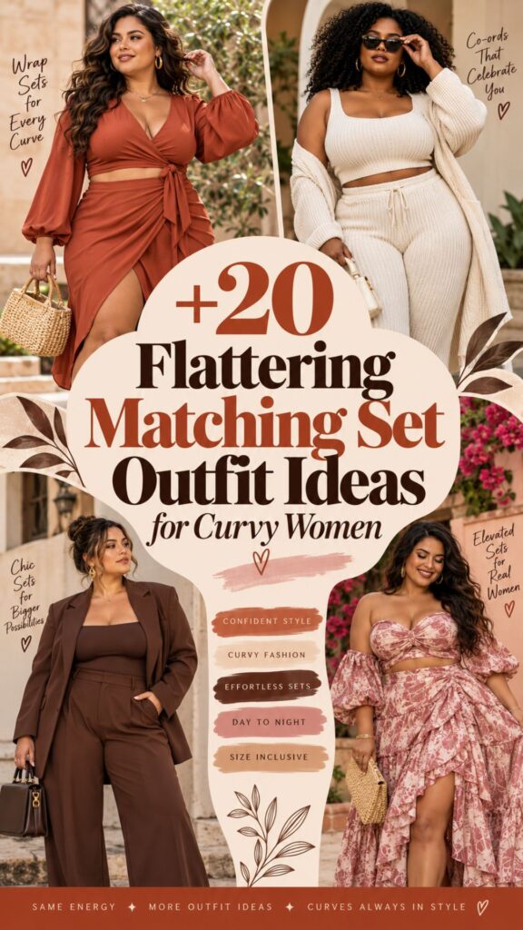 20 Flattering Matching Set Outfit Ideas for Curvy Women