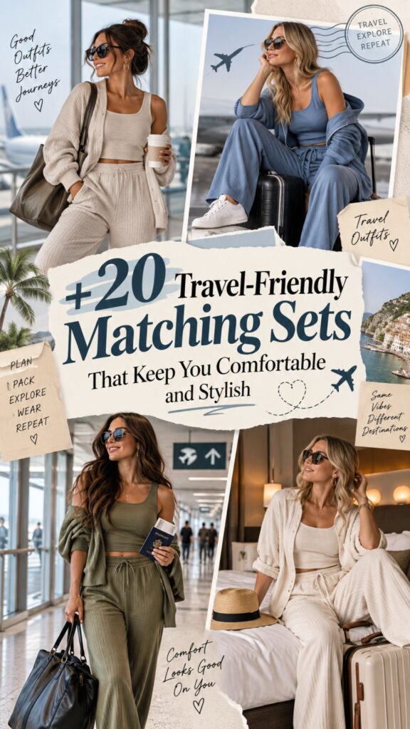 20 Travel-Friendly Matching Sets That Keep You Comfortable and Stylish