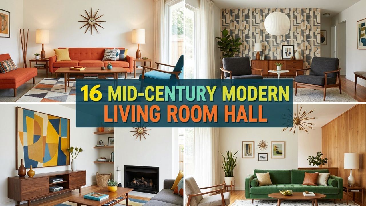 16 Mid-Century Modern Living Room Hall Designs for Retro Sophistication