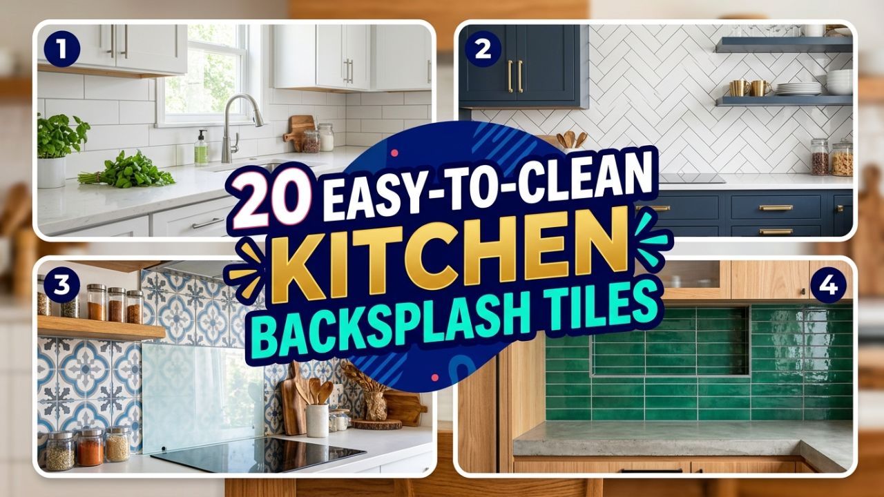 20 Easy-to-Clean Kitchen Backsplash Tile Options for Busy Homes